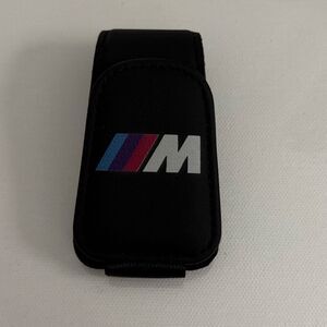 BMW Motorsports Sunglass Holder for Car with Logo Black Leather NWT